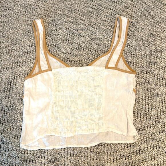 Sienna Sky size Lg White and Tan Sleeveless Top - Picture 2 of 2